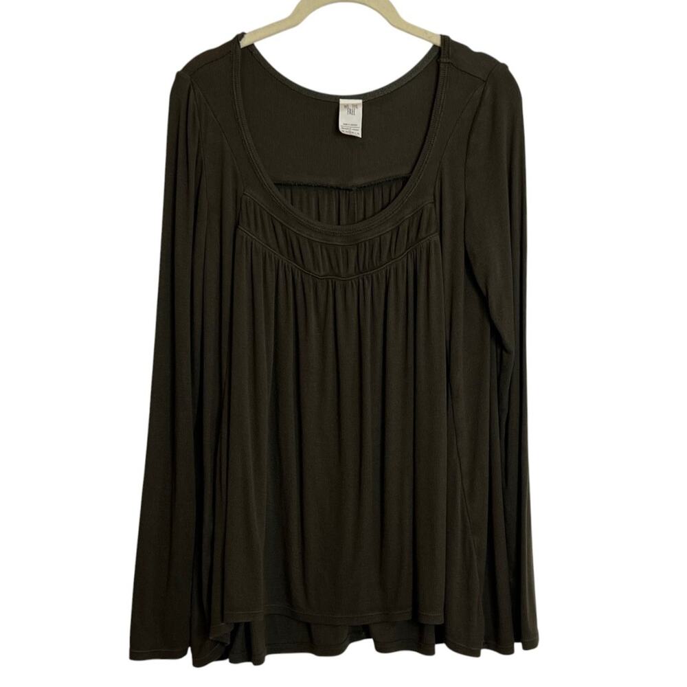 Free People We The Free Love Valley Long Sleeve Top Small Olive Green OB872329